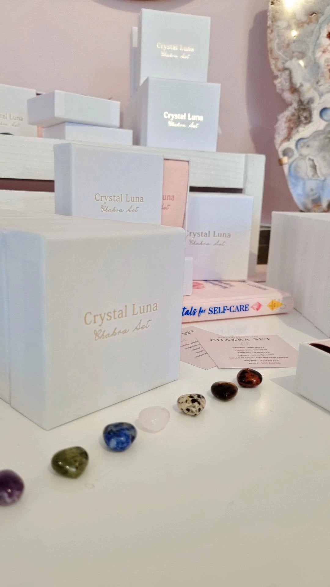 Mini Crystal Heart Chakra Set